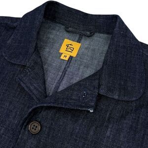 Elk Head Clothing Men's Lightweight Denim Chore Overshirt Indigo Blue Medium